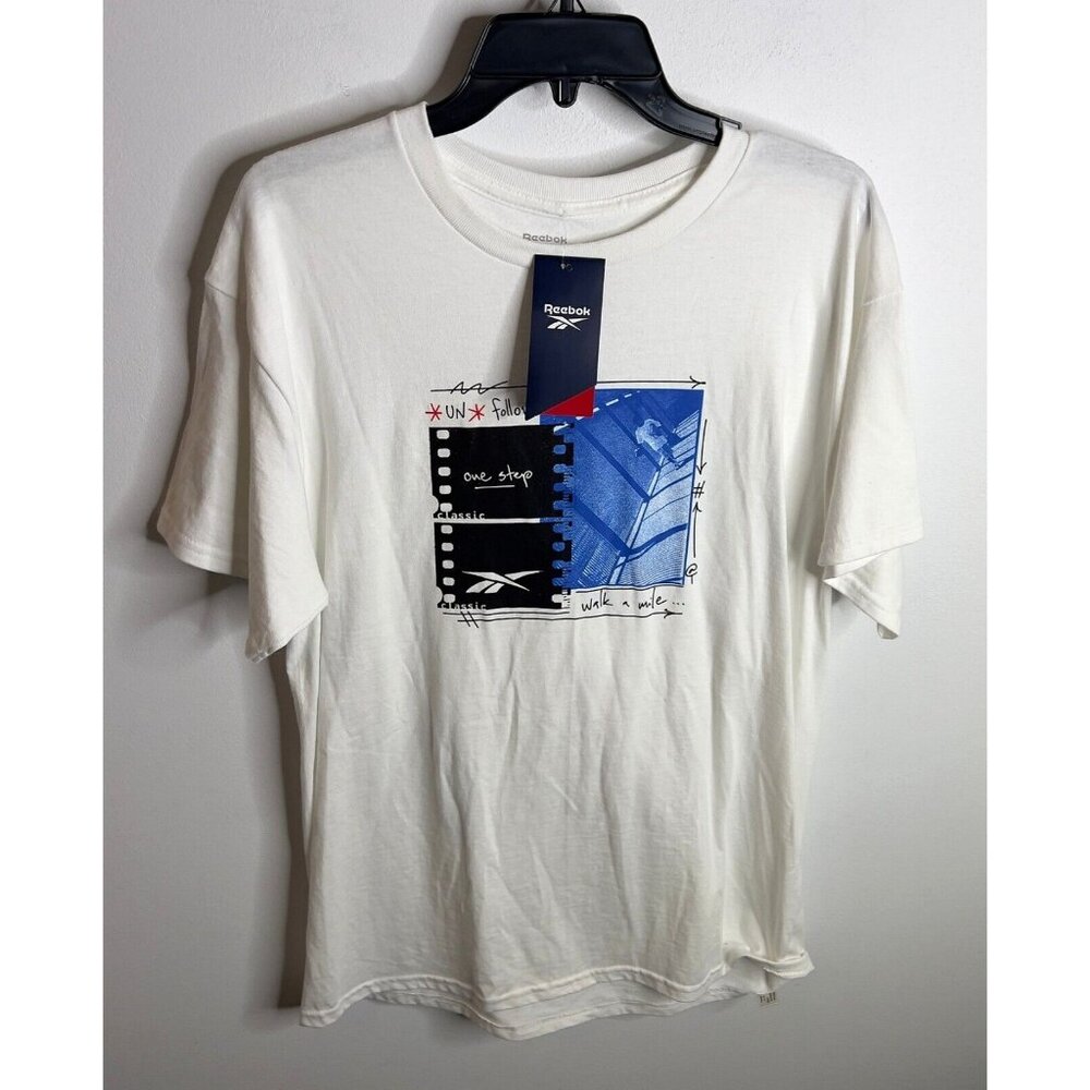 Reebok Men's Logo Graphic T-Shirt - White Size M